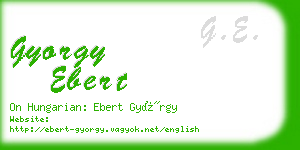 gyorgy ebert business card